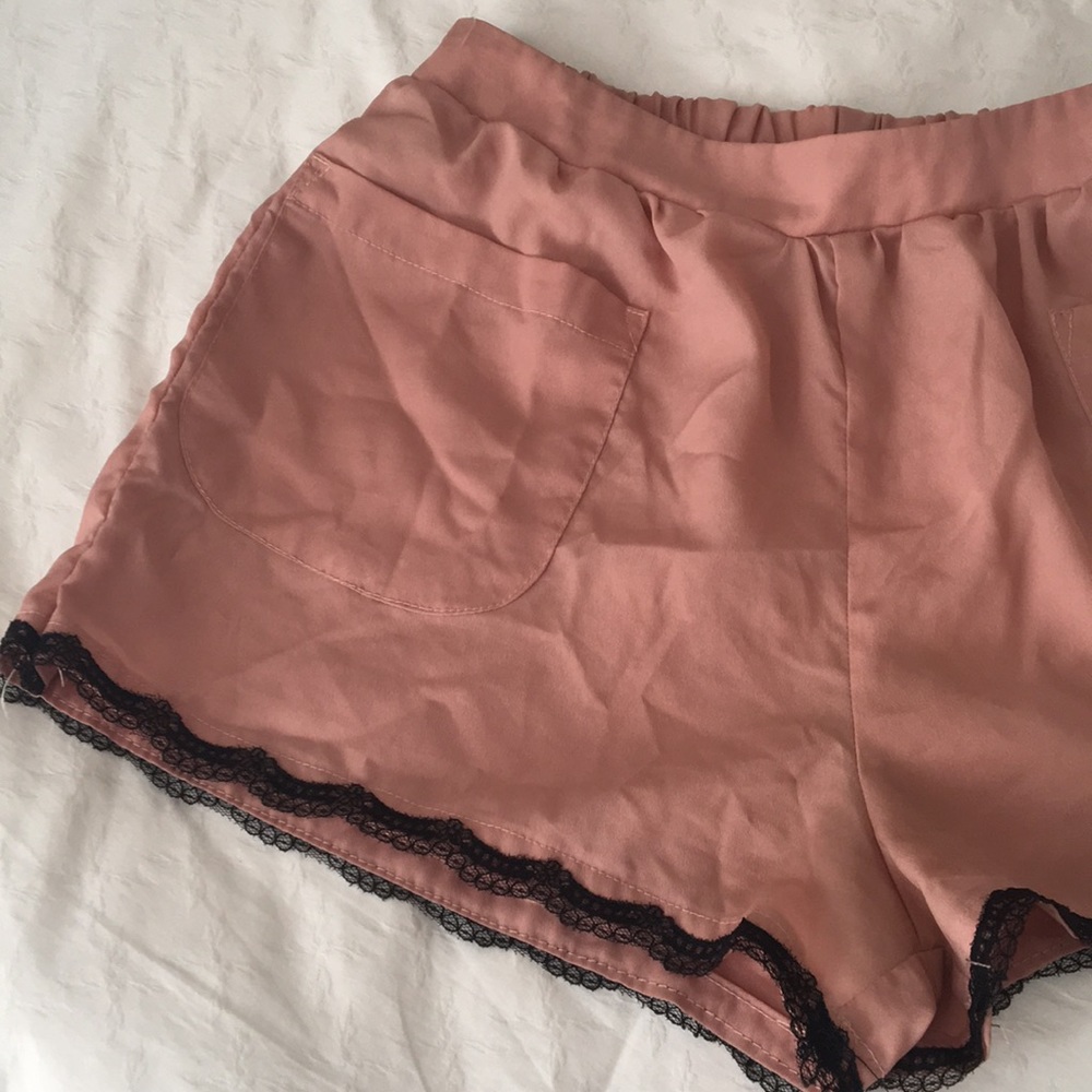 Pink Shorts with Lace